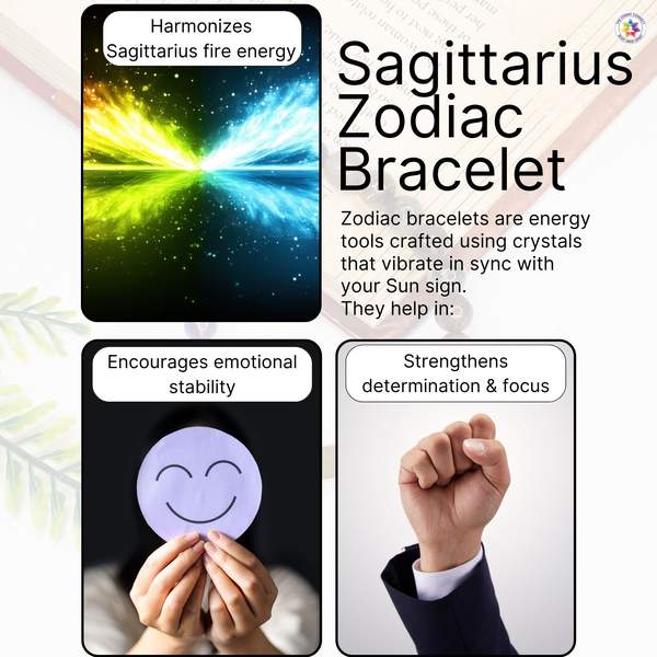 Sagittarius Zodiac Bracelet for Good Luck, and Chakra Alignment 6