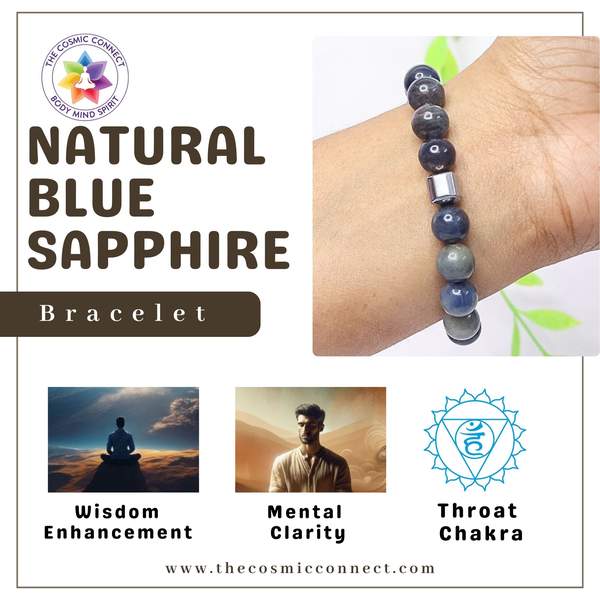 Sapphire Gemstone Healing Bracelet – Wisdom, Protection & Spiritual Growth 3