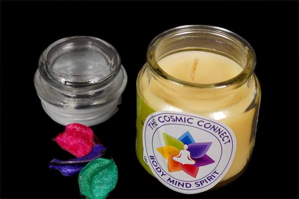 Scented Cookie Jar Candle with Healing Crystal for Cleanse & Connect 5