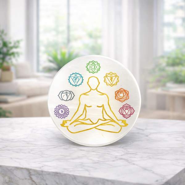 Selenite 7 Chakra Charging Plate Energize Your Crystals 2