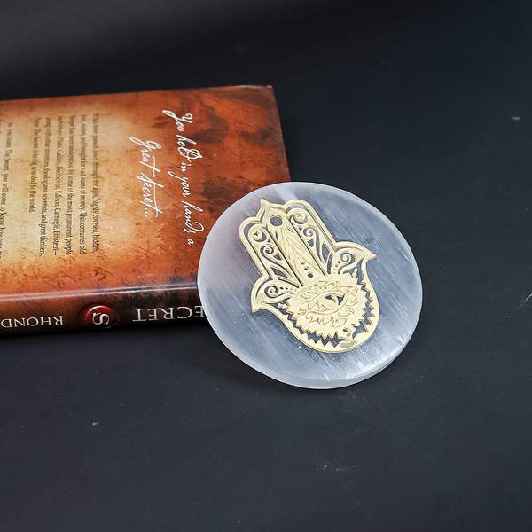Selenite Acrylic Humsa Charging Plate Purify Recharge Your Crystals
