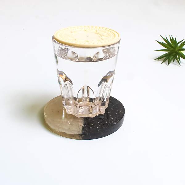 Selenite + Black Tourmaline Water Coaster Harmonizing Energy & Protection 2