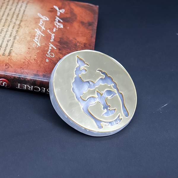Selenite Buddha Figure Acrylic Charging Plate Pure Serenity