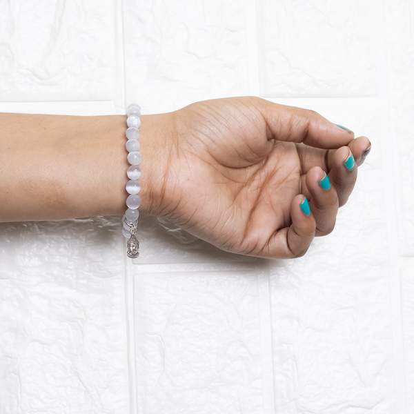 Selenite Faceted Healing Bracelet – Promotes Clarity, Protection 2