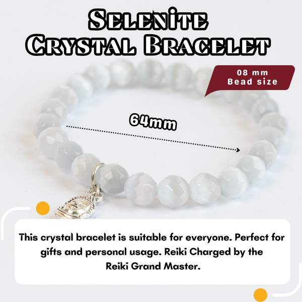Selenite Faceted Healing Bracelet – Promotes Clarity, Protection 4