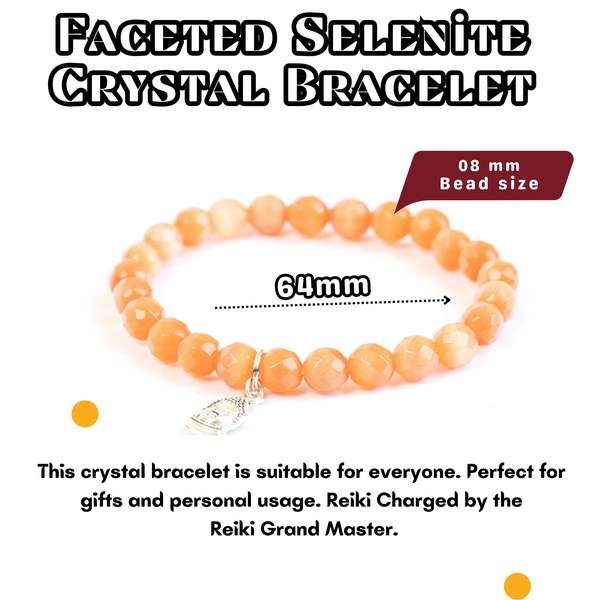 Selenite Faceted Healing Bracelet – Promotes Clarity, Protection 9