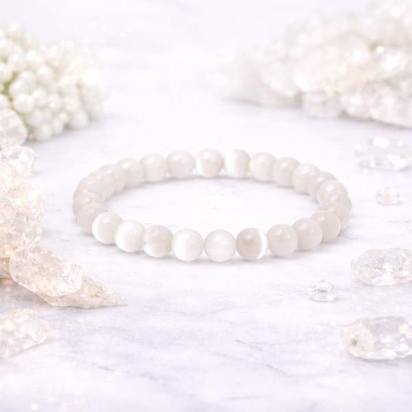 Selenite Healing Bracelet - Enhances Clarity & Cleanses Aura
