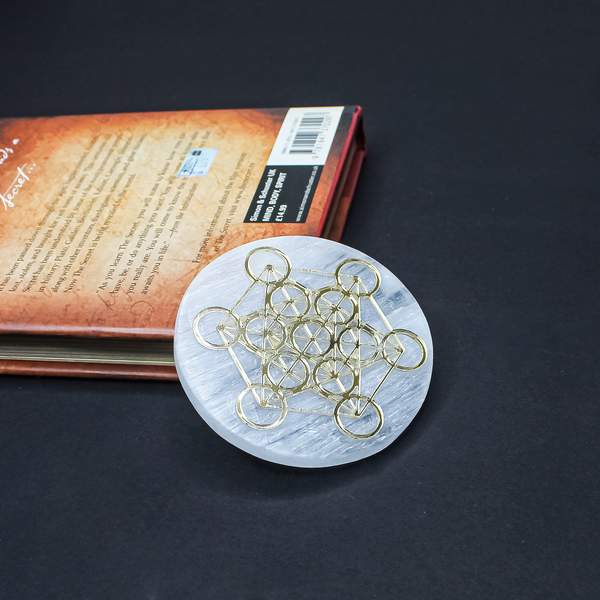 Selenite Metatron Acrylic Charging Plate Amplify Energy & Clarity