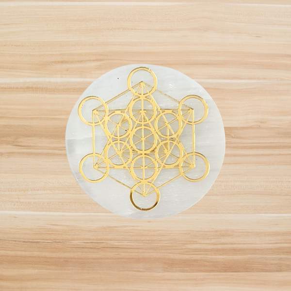 Selenite Metatron Acrylic Charging Plate Amplify Energy & Clarity 2