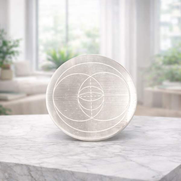 Selenite Relationship Healing Plate Harmonize Love & Bonds