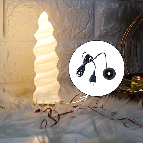 Selenite Spiral Lamp with Detachable Base for Enhanced Clarity 3