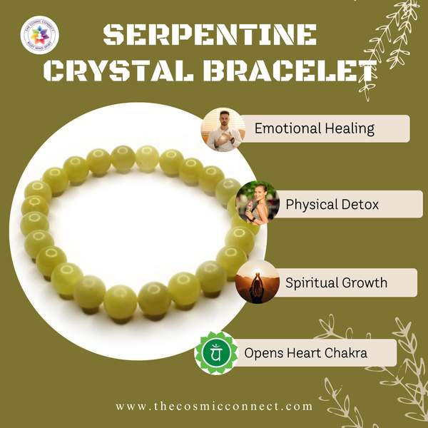 Serpentine Bracelet for Emotional Balance | 8mm Beads 3