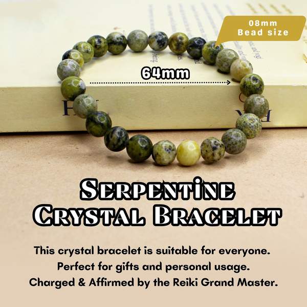 Serpentine Healing Bracelet – Stress Relief, Heart Chakra Balancing 4