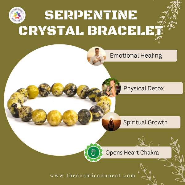 Serpentine Healing Bracelet – Stress Relief, Heart Chakra Balancing 8