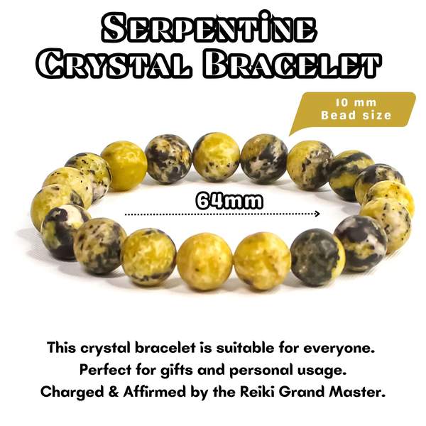 Serpentine Healing Bracelet – Stress Relief, Heart Chakra Balancing 9
