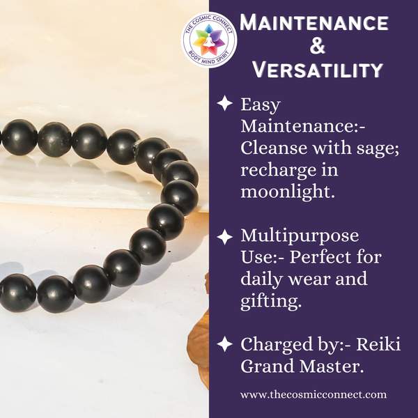 Shungite Healing Bracelet – Protection, Detoxification & Grounding 10