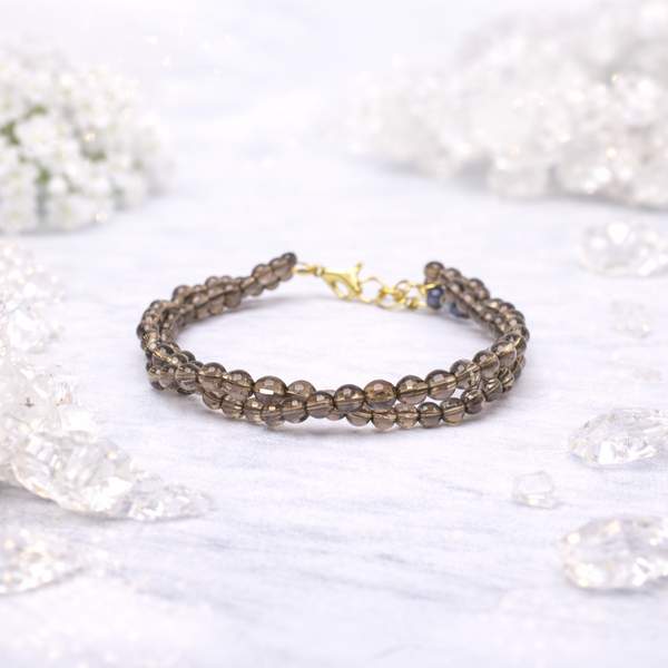 Smoky Quartz Faceted Healing Bracelet - Protection & Grounding