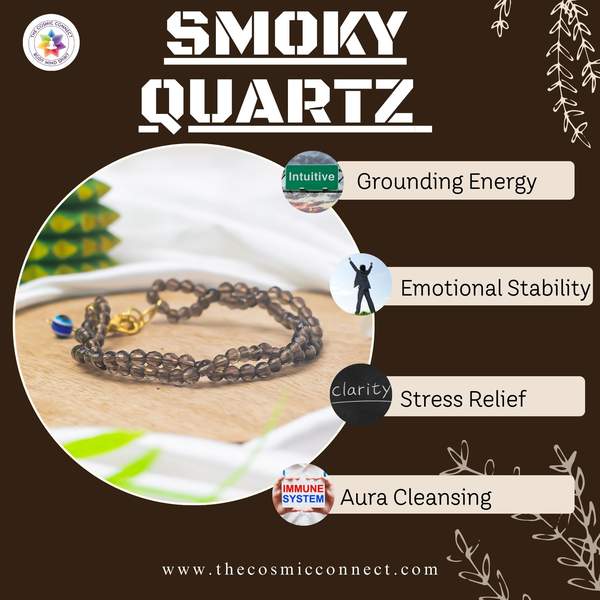 Smoky Quartz Faceted Healing Bracelet - Protection & Grounding 3