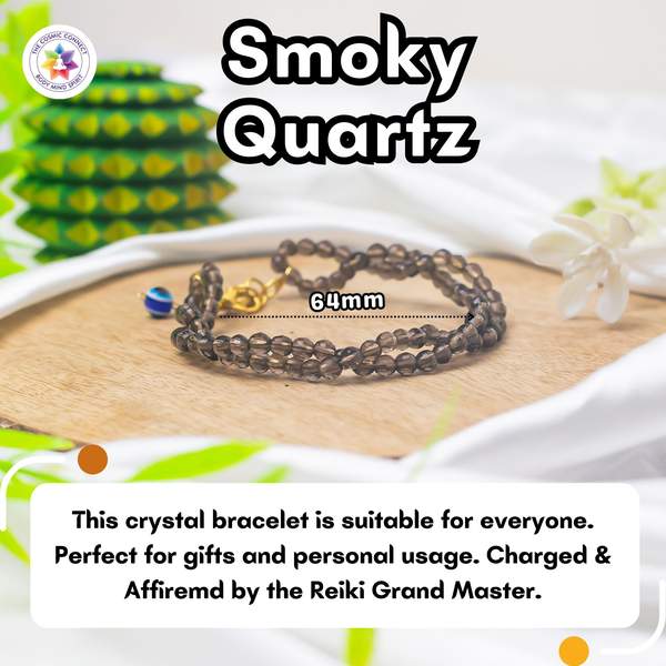 Smoky Quartz Faceted Healing Bracelet - Protection & Grounding 4