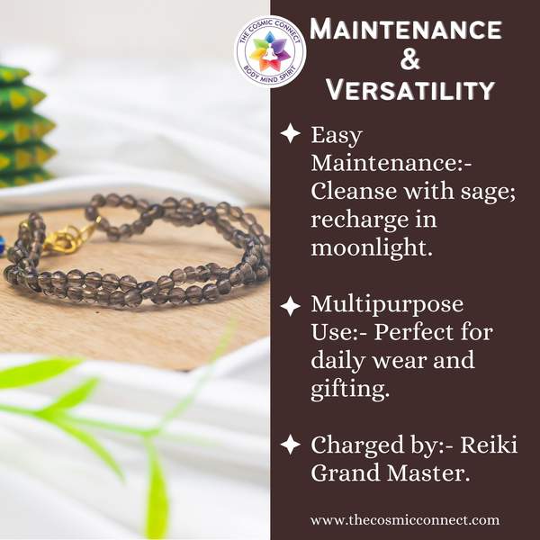 Smoky Quartz Faceted Healing Bracelet - Protection & Grounding 5