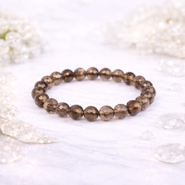 Smoky Quartz Faceted Healing Bracelet - Protection & Grounding 6