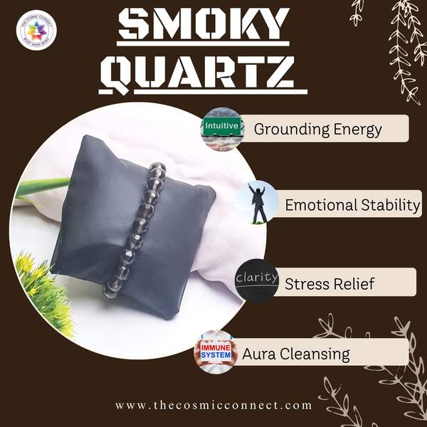 Smoky Quartz Faceted Healing Bracelet - Protection & Grounding 9
