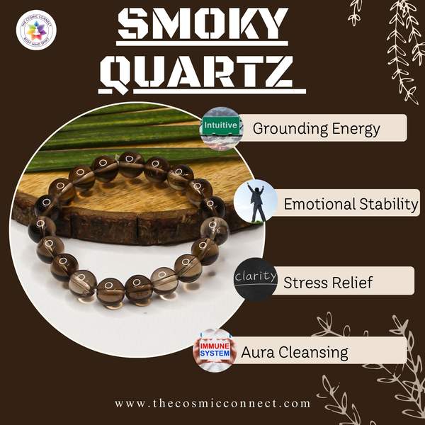 Smoky Quartz Healing Bracelet - Protection & Stress Relief 7