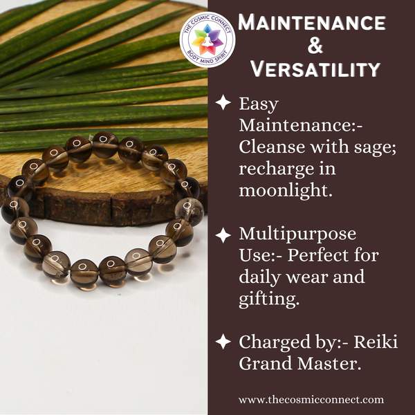 Smoky Quartz Healing Bracelet - Protection & Stress Relief 9