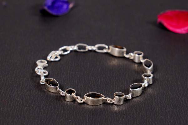 Smoky Quartz Silver Bracelet for Protection & Grounding 3