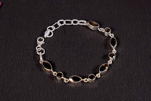 Smoky Quartz Silver Bracelet for Protection & Grounding 4