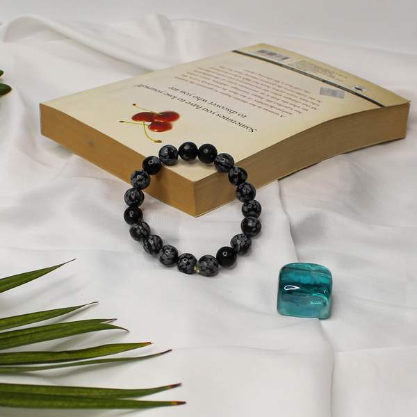 Snowflake Obsidian Healing Bracelet – Protection, Clarity & Emotional Healing 6