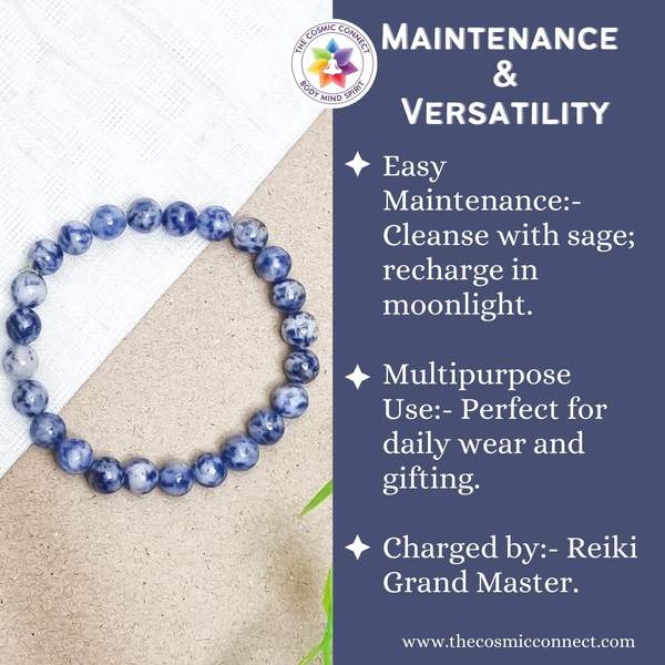 Sodalite Bracelet - Intuition & Clarity | 8mm Beads 5