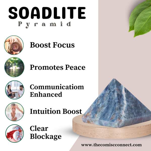 Sodalite Crystal Pyramid Unlock Inner Peace, Clarity & Intuition 2