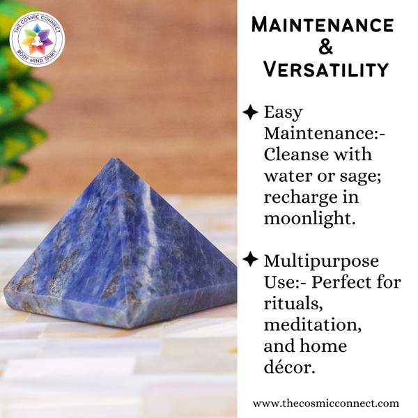 Sodalite Crystal Pyramid Unlock Inner Peace, Clarity & Intuition 4