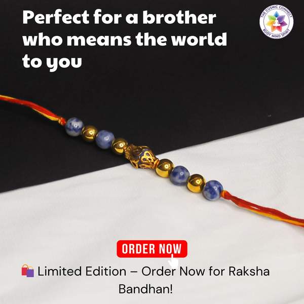 Sodalite Crystal Rakhi for Communication, Wisdom & Inner Calm Reiki Charged 6