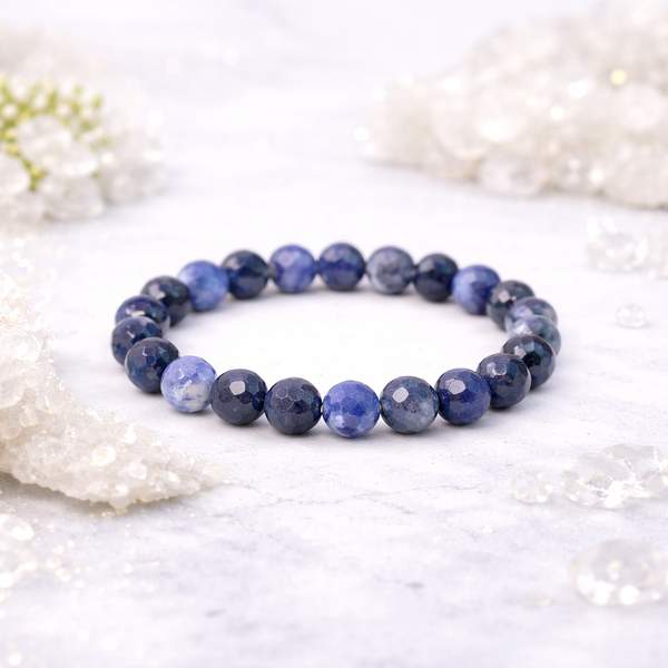 Sodalite Faceted Healing Bracelet – Clarity, Truth & Communication