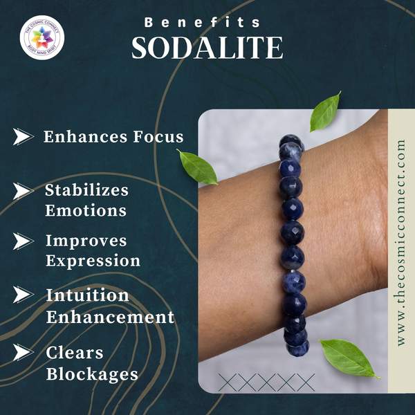 Sodalite Faceted Healing Bracelet – Clarity, Truth & Communication 3