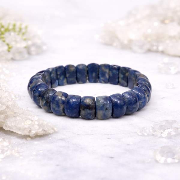 Sodalite Fancy Cut Bead Bracelet - Clarity, Communication & Muscle Pain