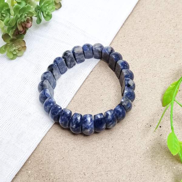 Sodalite Fancy Cut Bead Bracelet - Clarity, Communication & Muscle Pain 2