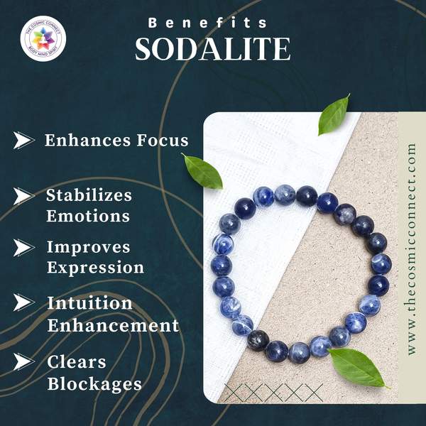 Sodalite Healing Bracelet - Intuition & Clear Communication 3