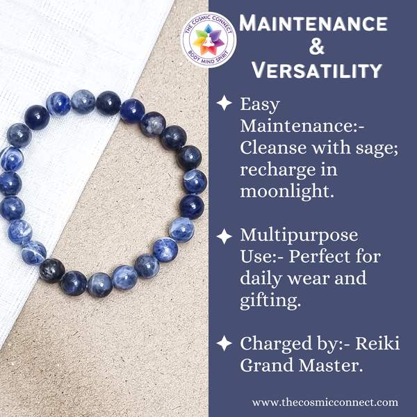 Sodalite Healing Bracelet - Intuition & Clear Communication 5