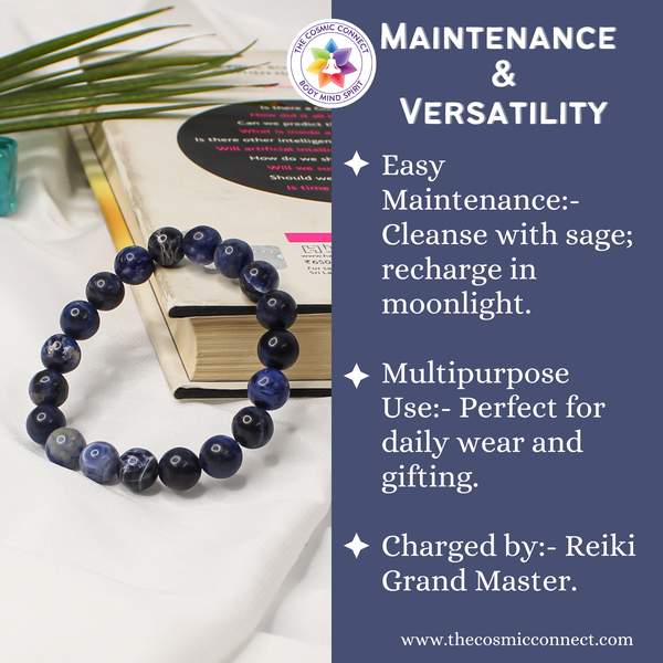 Sodalite Healing Bracelet - Intuition & Clear Communication 9