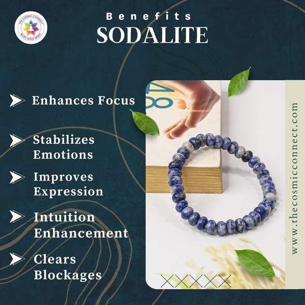 Sodalite Tier Bead Healing Bracelet - Intuition & Communication 3