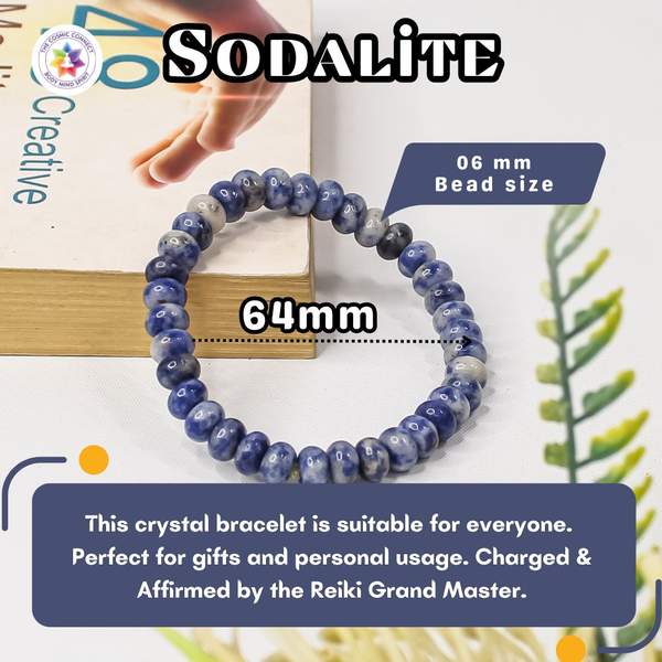 Sodalite Tier Bead Healing Bracelet - Intuition & Communication 4