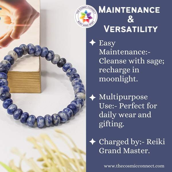 Sodalite Tier Bead Healing Bracelet - Intuition & Communication 5