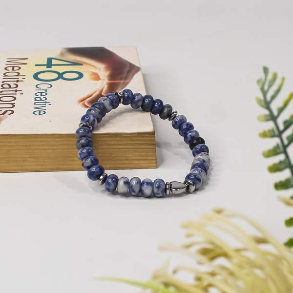 Sodalite Tier Bead Healing Bracelet - Intuition & Communication 7