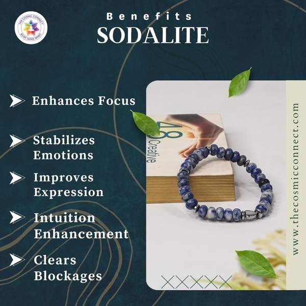 Sodalite Tier Bead Healing Bracelet - Intuition & Communication 8
