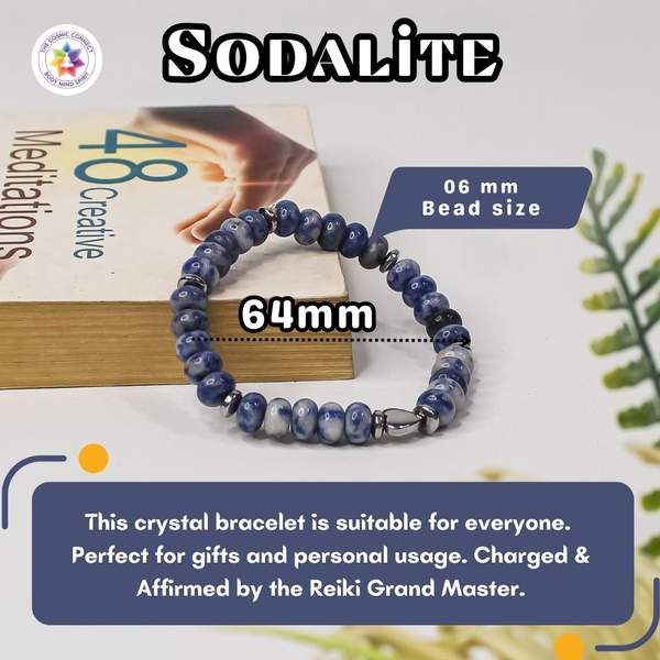 Sodalite Tier Bead Healing Bracelet - Intuition & Communication 9