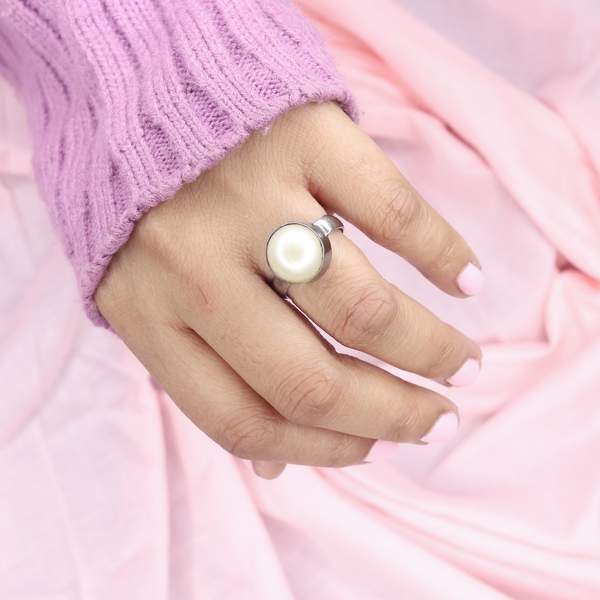 South Sea Pearl Silver Ring for Wisdom & Emotional Healing