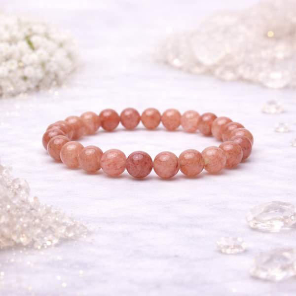 Strawberry Quartz Healing Bracelet for Love, Joy & Emotional Healing